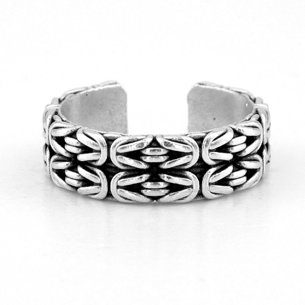 Kral Zincir Desenli Pirinç Ayarlanabilir Erkek Yüzük RG044