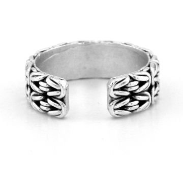 Kral Zincir Desenli Pirinç Ayarlanabilir Erkek Yüzük RG044