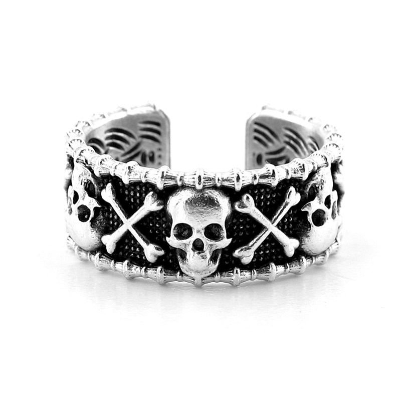 Tehlike Kurukafa Gotik Pirinç Ayarlanabilir Erkek Yüzük RG061