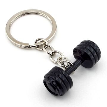 Siyah Renk Halter Spor Ağırlık Fitness Bodybuilding Metal Anahtarlık KC335