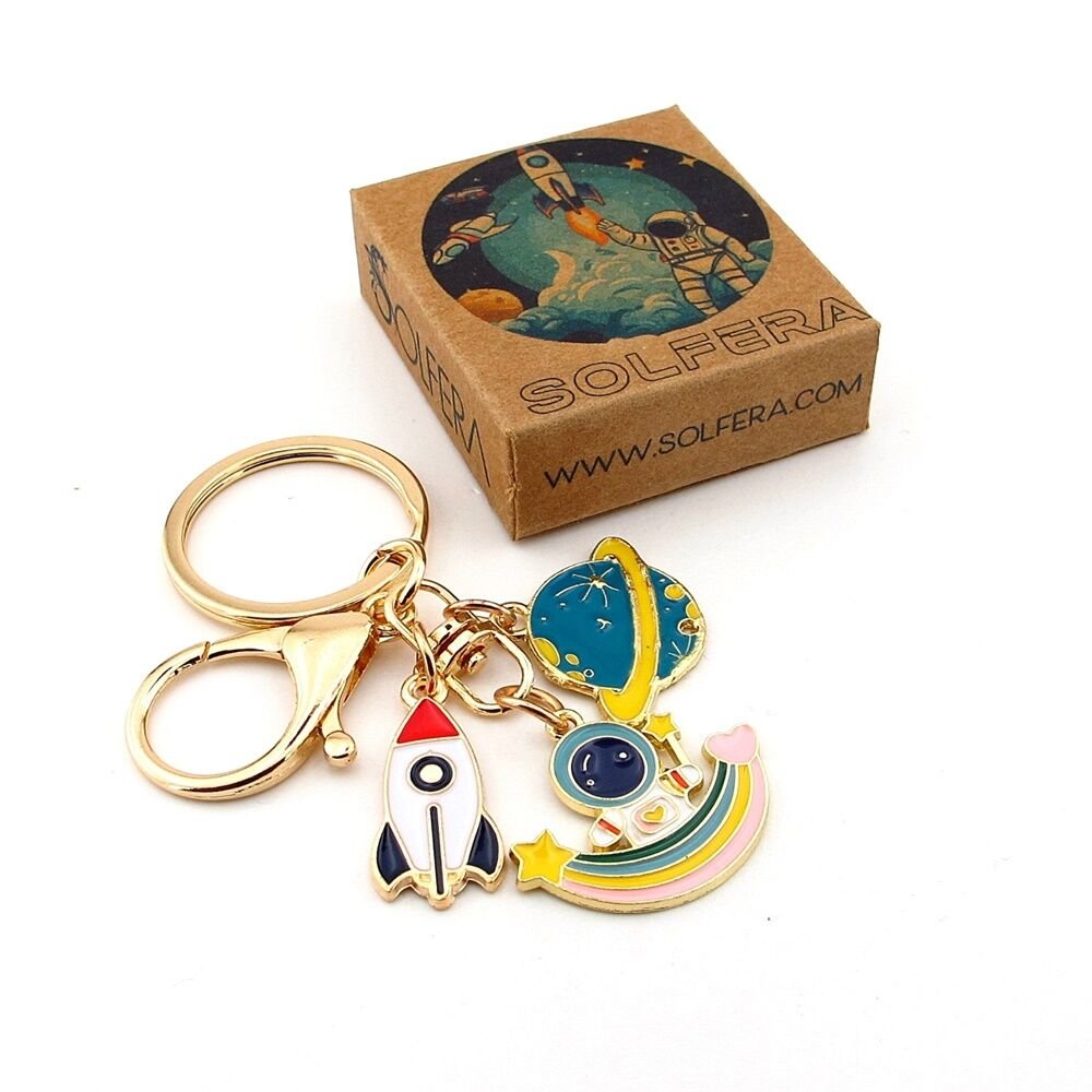 Astronot Uzay Satürn Kuyruklu Yıldız Anahtarlık Çanta Süsü Charm KC370