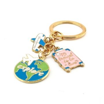 Gezgin Uçak Bavul Valiz Seyahat Anahtarlık Çanta Süsü Charm KC375