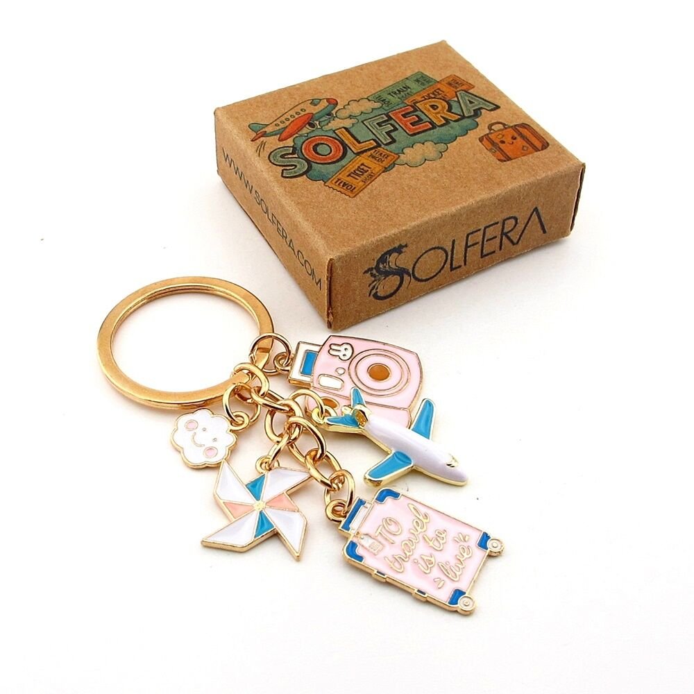 Uçak Bavul Kamera Seyahat Anahtarlık Çanta Süsü Charm KC376