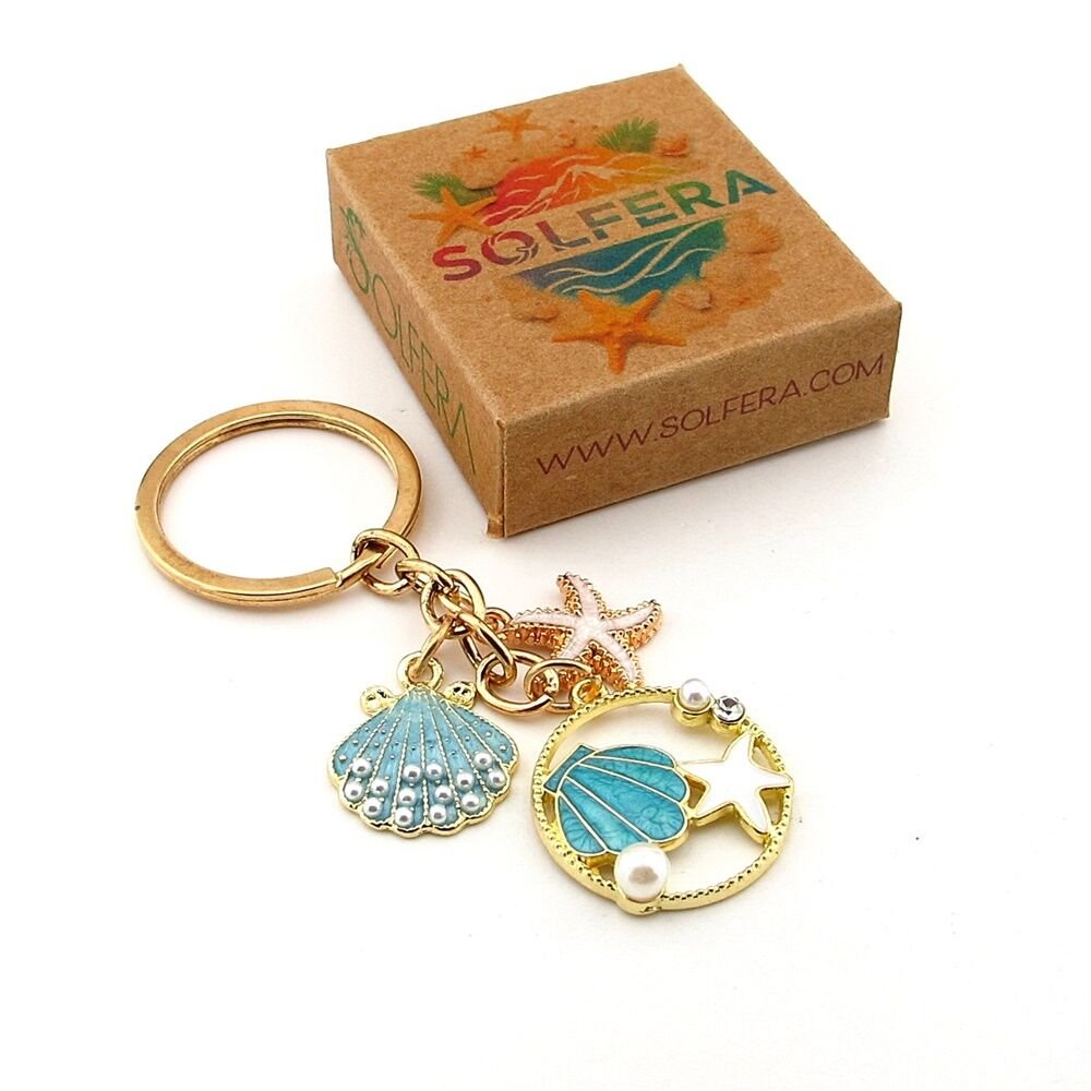 Plaj Deniz Canlıları Deniz Yıldızı Kumsal Yaz Anahtarlık Çanta Süsü Charm KC384