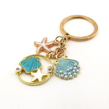 Plaj Deniz Canlıları Deniz Yıldızı Kumsal Yaz Anahtarlık Çanta Süsü Charm KC384
