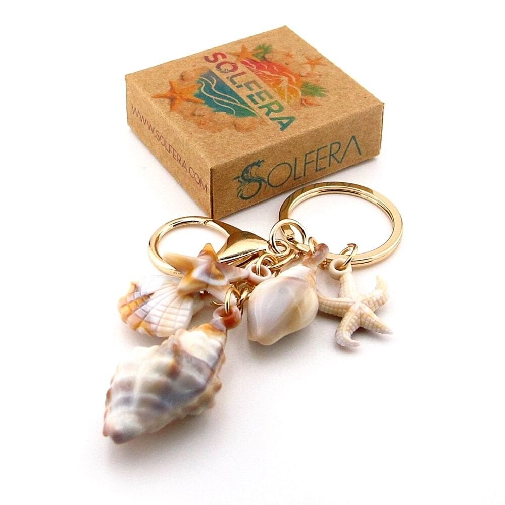 Deniz Kabukları Akrilik Plaj Kumsal Okyanus Charm Çanta Süsü Anahtarlık KY008