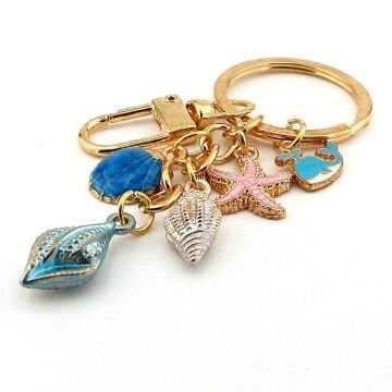 Plaj Sahil Kumsal Deniz Kabuğu Yıldız Balina Charm Çanta Süsü Anahtarlık KY010