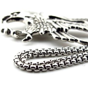 Kartal Şekilli Kanatları Açık Kuş Paslanmaz Çelik Kolye Zincir Q0896