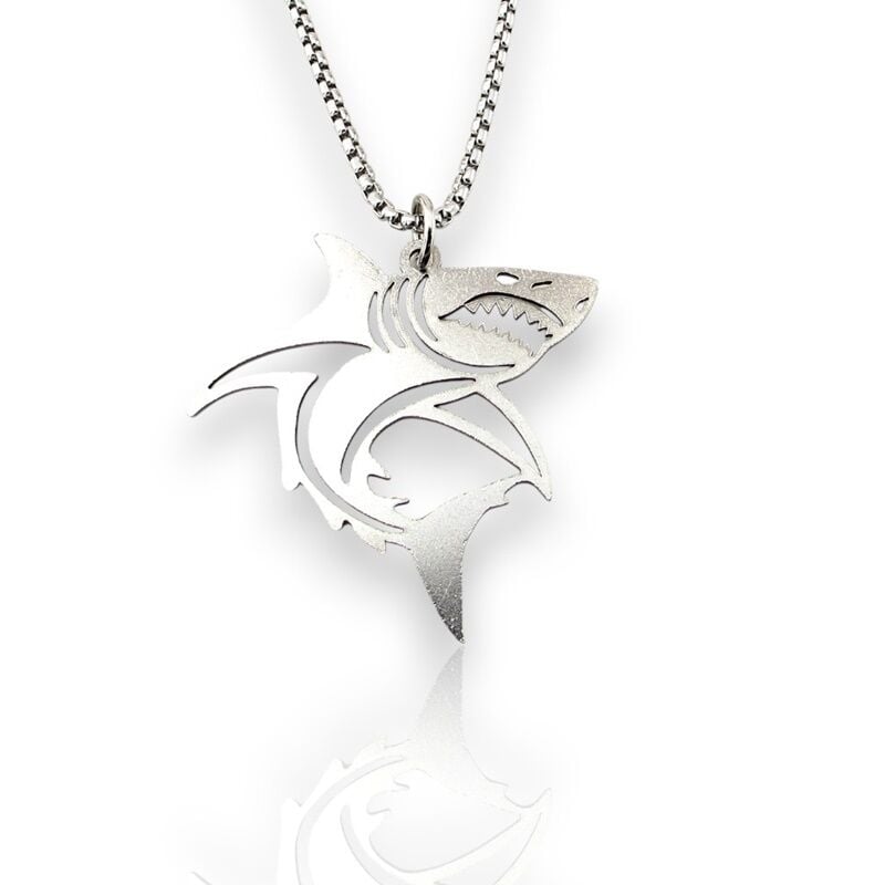 Köpekbalığı Shark Resif Okyanus  Paslanmaz Çelik Erkek Kolye Zincir Q0991