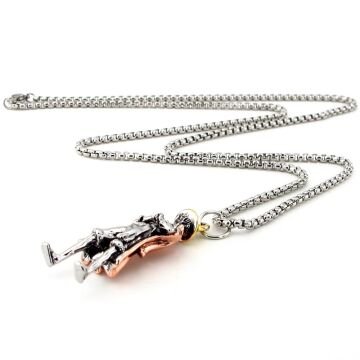 Monkey D. Luffy Hasır Şapka Korsanı Anime Çelik Erkek Kolye Q0997