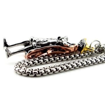 Monkey D. Luffy Hasır Şapka Korsanı Anime Çelik Erkek Kolye Q0997