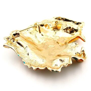 Bengai Kaplanı Tiger Renkli Zirkon Taşlı Metal Yaka Süsü Broş RZ313