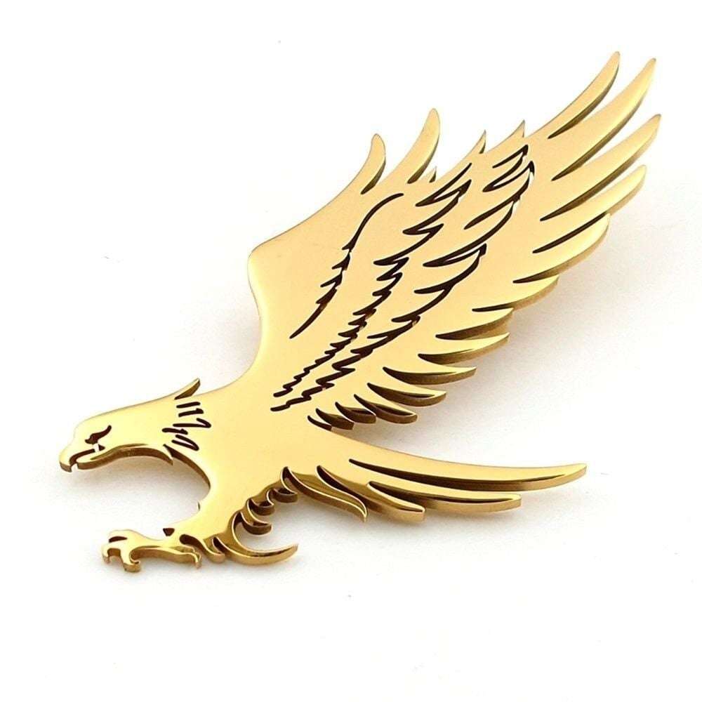 Kartal Yırtıcı Kuş Eagle Sarı Paslanmaz Çelik Broş Rozet RZ327