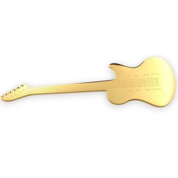 Elektro Gitar Müzik Müzisyen Gitarist Band Sarı Paslanmaz Çelik Rozet Broş RZ333