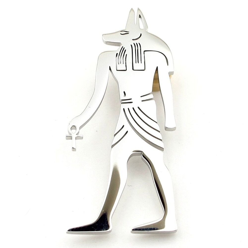 Anubis Antik Mısır Koruyucu Yeniden Doğuş Mitolojik Paslanmaz Çelik Broş Rozet RZ334