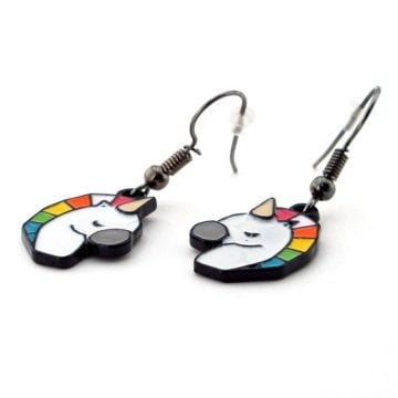 UNICORN TEK BOYNUZLU AT RENKLİ BAYAN KÜPE E436