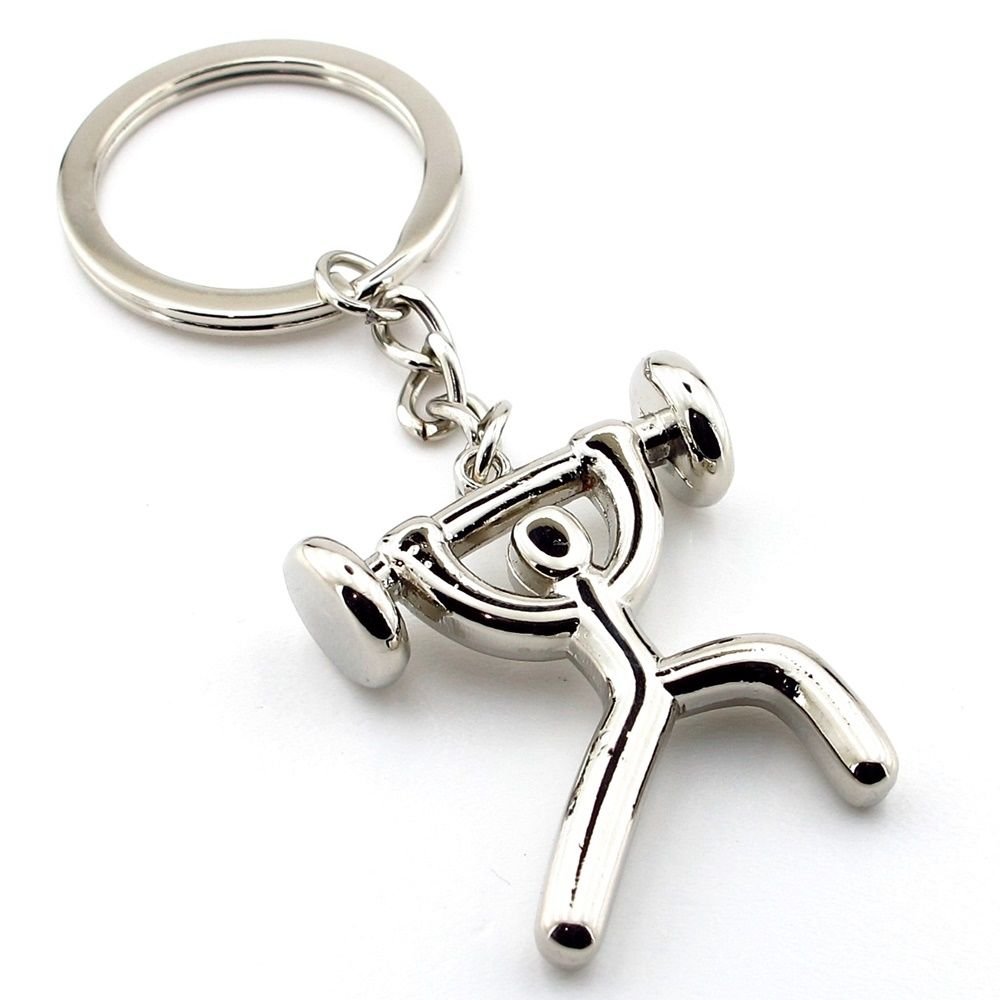 Halterci Ağırlık Kaldıran Sporcu Metal Anahtarlık KC077