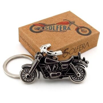 Chopper Cruiser Motosiklet Motor Şeklinde Metal Anahtarlık KY220