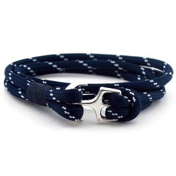 LACİVERT BEYAZ PARACORD ÇAPALI İKİ SIRA ERKEK BİLEKLİK BT566