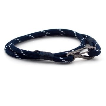 LACİVERT BEYAZ PARACORD METAL KANCALI ERKEK BİLEKLİK BT567