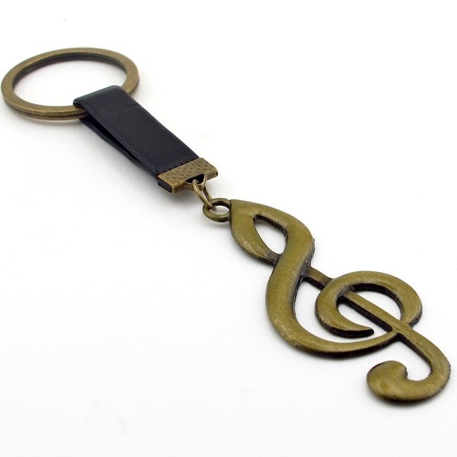 SOL ANAHTARI MÜZİK MÜZİSYEN ANTİK BRONZ METAL ANAHTARLIK KC675