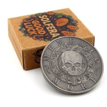 Memento Mori Carpediem Rönesans Ölümü Hatırla Stoa Şans Coin Gri Metal Para CP100