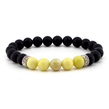 SARI JASPER ONİKS DOĞAL TAŞ ERKEK BİLEKLİK B615
