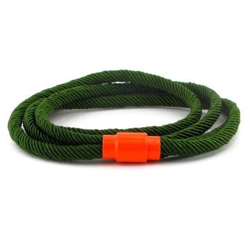 TURUNCU KLİPLİ YEŞİL ÇİFT SIRA SARMA ERKEK BİLEKLİK BT601