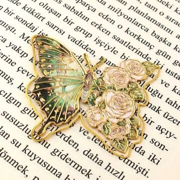 Van Gogh - Beyaz Güller White Roses Kelebek Ataç Tipi Metal Kitap Ayracı AY116