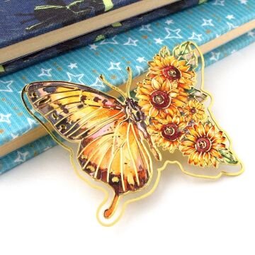 Van Gogh - Ayçiçekleri Sunflowers Sanat Kelebek Ataç Tipi Metal Kitap Ayracı AY117