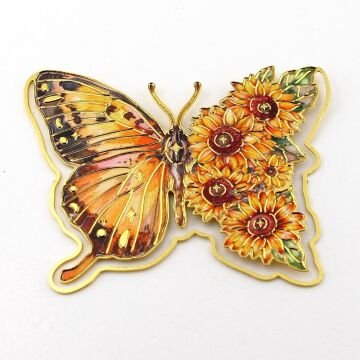 Van Gogh - Ayçiçekleri Sunflowers Sanat Kelebek Ataç Tipi Metal Kitap Ayracı AY117