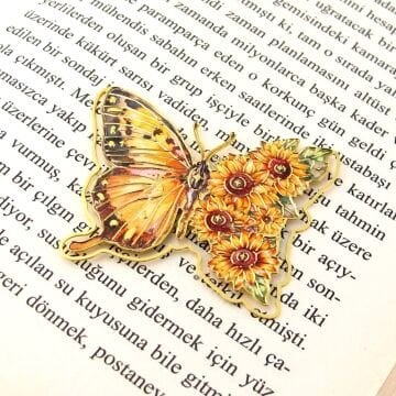 Van Gogh - Ayçiçekleri Sunflowers Sanat Kelebek Ataç Tipi Metal Kitap Ayracı AY117