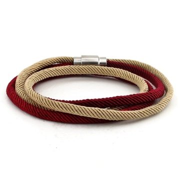 BORDO SÜTLÜ KAHVE SARMA MIKNATISLI KLİPS ERKEK BİLEKLİK BT629