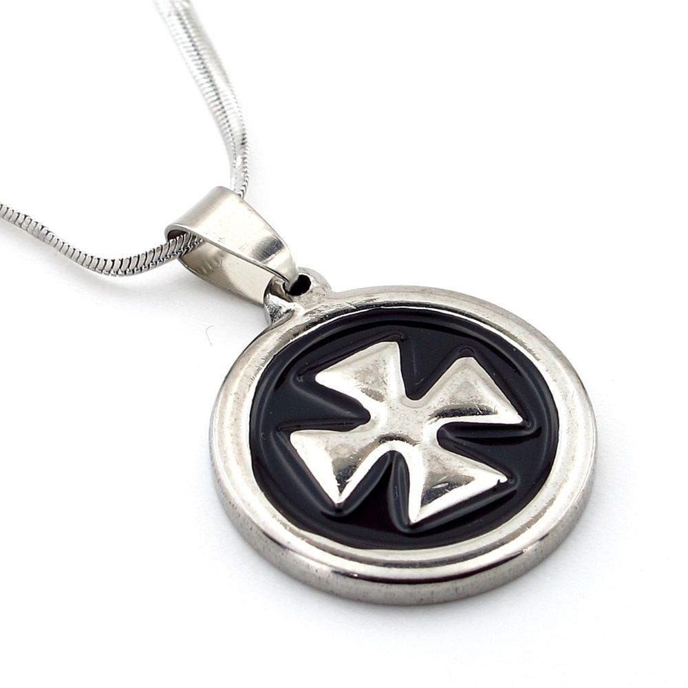 Tapınak Şovalye Haç Templar Cross Çelik Erkek Kolye Zincir Q0687