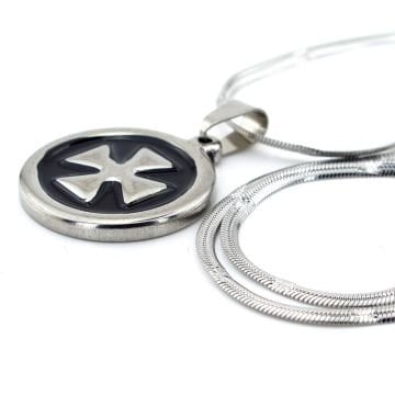 Tapınak Şovalye Haç Templar Cross Çelik Erkek Kolye Zincir Q0687