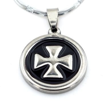 Tapınak Şovalye Haç Templar Cross Çelik Erkek Kolye Zincir Q0687