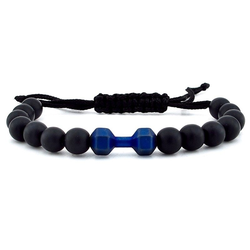 MAT MAVİ HALTER MAT ONİKS DOĞAL TAŞ ERKEK BİLEKLİK J0149