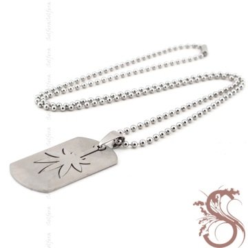 DOGTAG CANNABİS YAPRAK ÇELİK ERKEK KOLYE K488