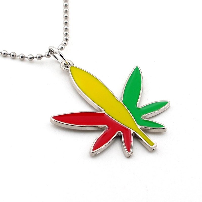 SARI KIRMIZI YEŞİL CANNABİS ERKEK KOLYE K492