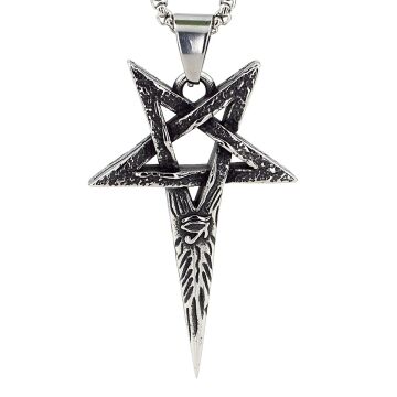 Horusun Gözü Pentagram Yıldız Mısır Paslanmaz Titanyum Çelik Erkek Kolye Q1016