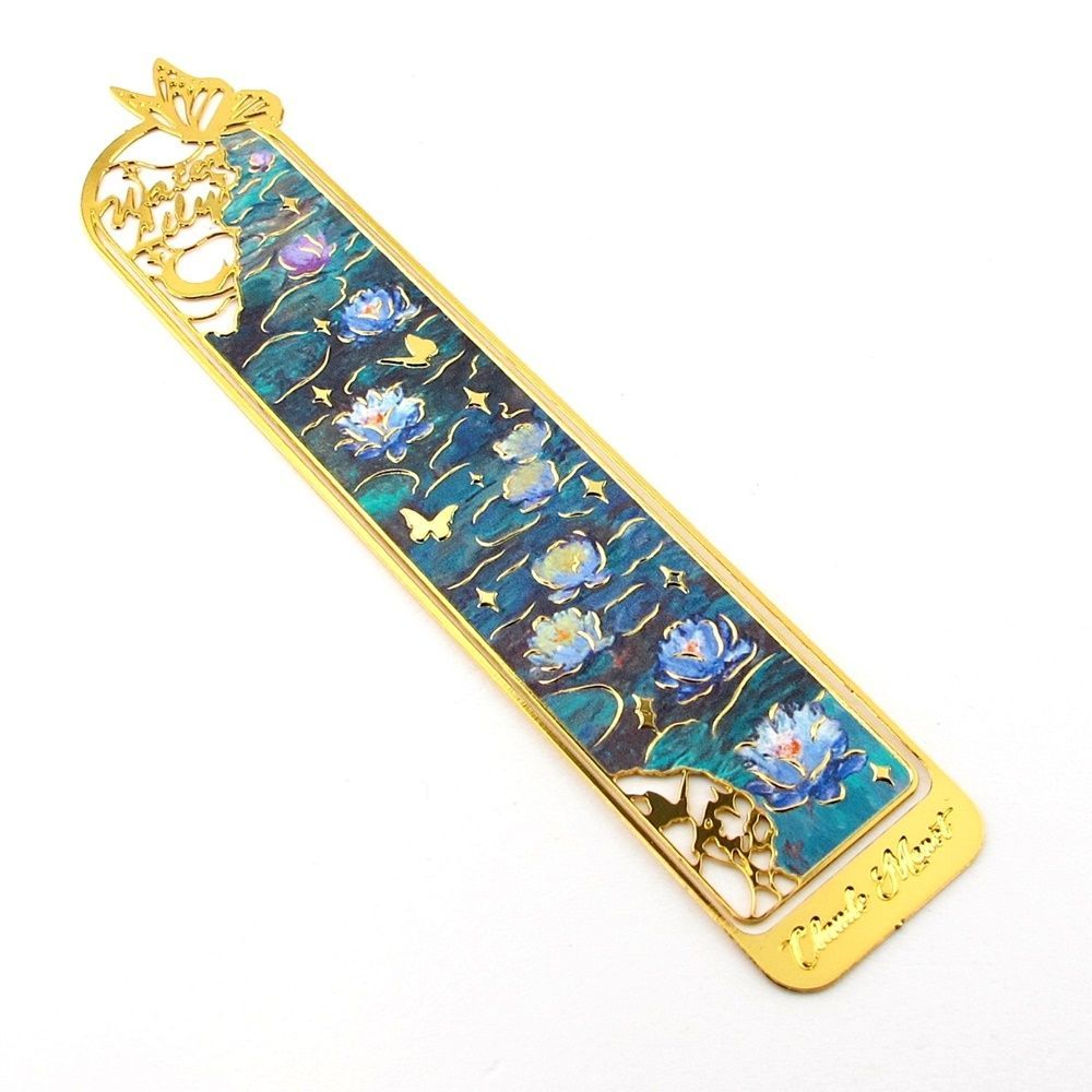 Claude Monet Nilüfer Çiçekleri Tablo Sanatsal Çiçekler Metal Ayraç Kitap Ayracı AY017