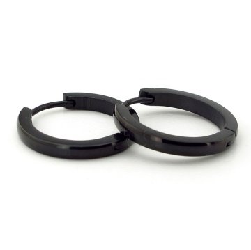 BÜYÜK BOY 20mm HALKA SİYAH PASLANMAZ ÇELİK HALKA KÜPE E837