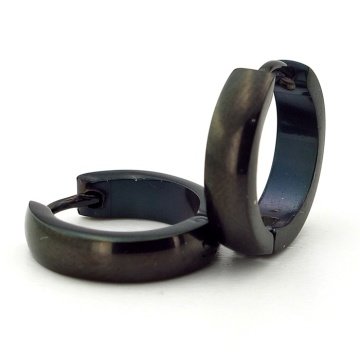 BÜYÜK BOY 20mm KALIN HALKA SİYAH ÇELİK HALKA ERKEK KÜPE E839