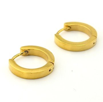 ALTIN RENGİ PARLAK SARI 16mm PASLANMAZ ÇELİK HALKA KÜPE E840