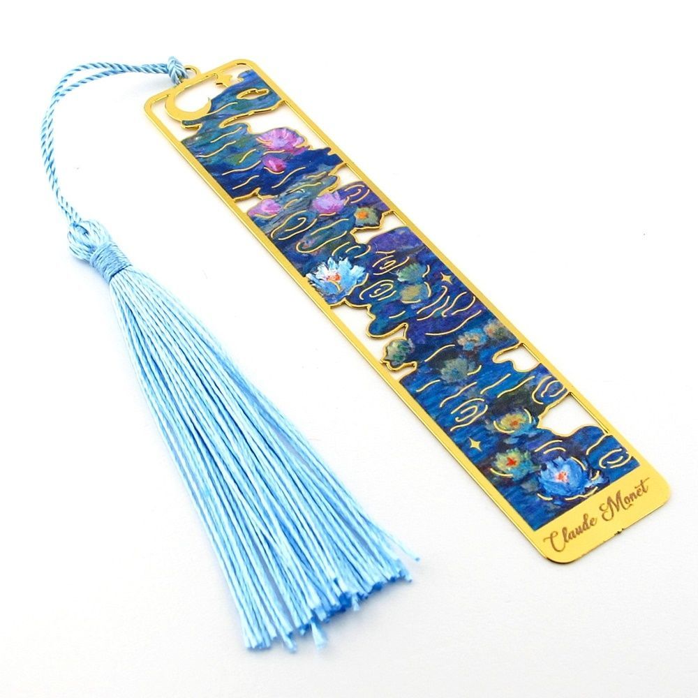 Claude Monet Nilüfer Çiçekleri Tablo Sanatsal Resim Metal Ayraç Kitap Ayracı AY027