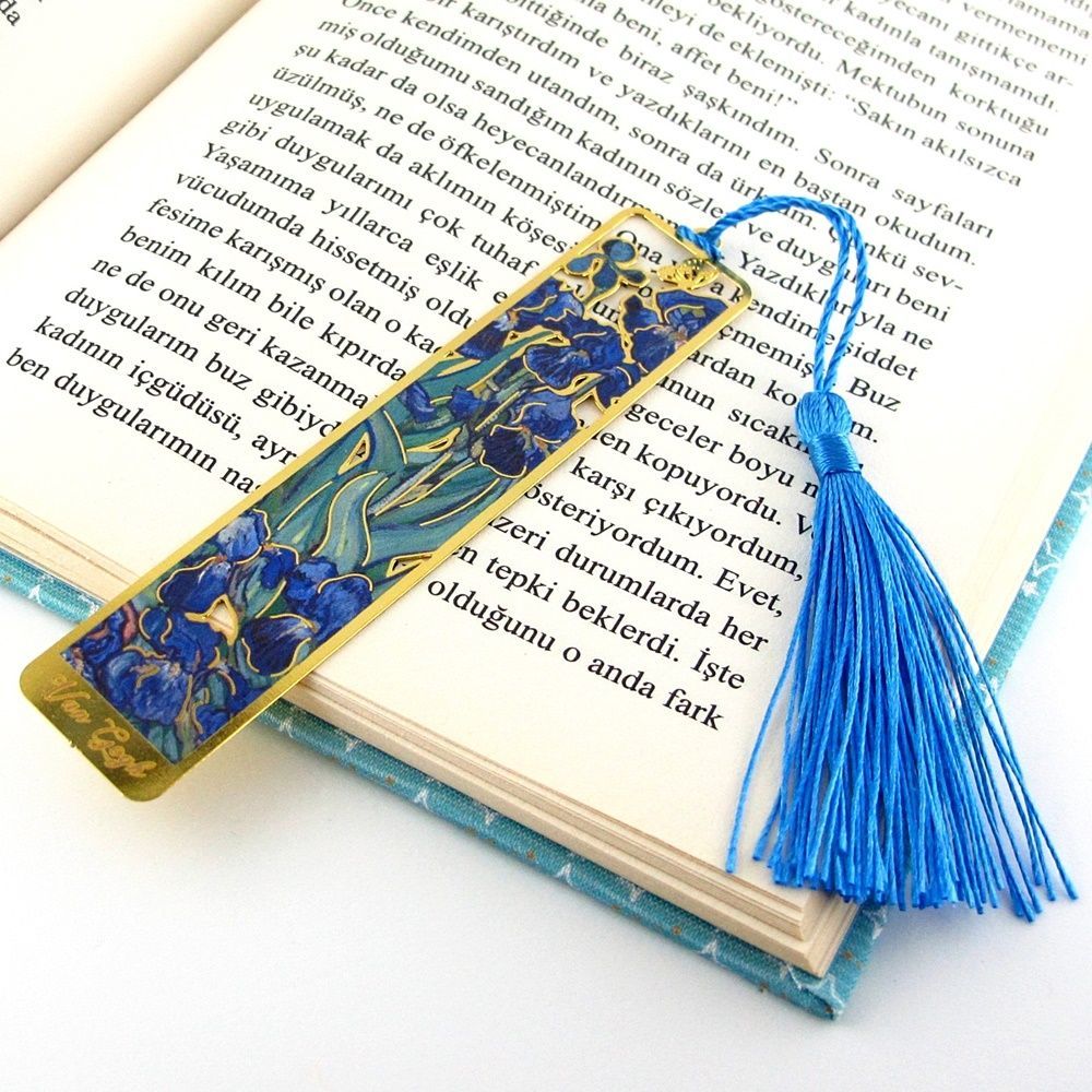 Vincent Van Gogh İrisler İris Çiçekleri Tablo Resim Metal Ayraç Kitap Ayracı AY028