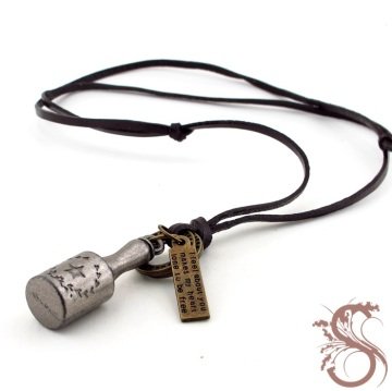 YILDIZLI ŞAKÜL METAL DERİ ERKEK KOLYE K570