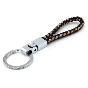 TABA LACİVERT ÖRGÜ DERİ TAŞLI METAL ANAHTARLIK KC936