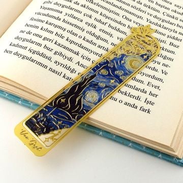 Vincent Van Gogh Yıldızlı Gece Starry Night Metal Ayraç Kitap Ayracı  AY043