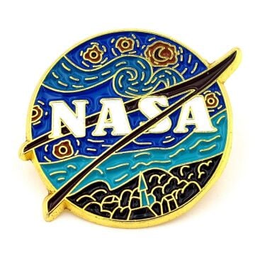 Nasa Van Gogh Yıldızlı Gece Uzay Gökyüzü Metal Rozet RX003